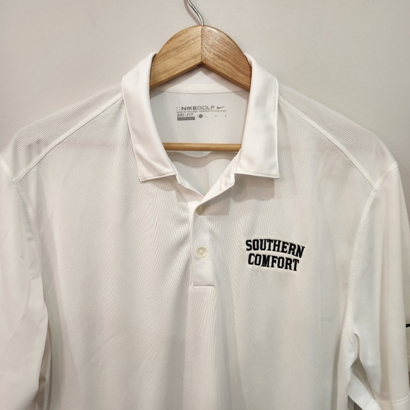 Nike Polo Shirt Large White Golf Dri Fit Southern Comfort Whiskey New With Tags - Picture 2 of 13